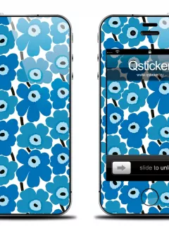 Наклейка с жеским дизайном для iPhone 4/4S - Marimekko Blue