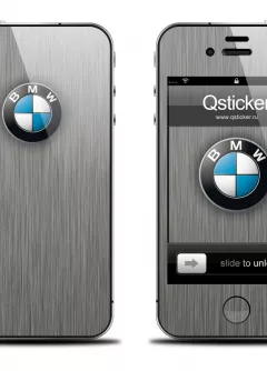 Наклейка на телефон iPhone 4S/4- Дизайн BMW Grey