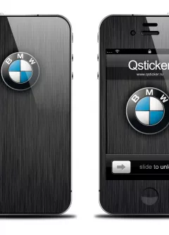 Наклейка на телефон iPhone 4S/4- Дизайн BMW Black