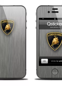 Наклейка на телефон iPhone 4S/4- Дизайн Lamborghini Grey