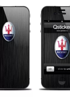 Наклейка на телефон iPhone 4S/4- Дизайн Maserati Black