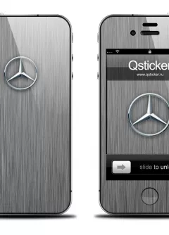 Наклейка на телефон iPhone - Дизайн Mercedes Grey