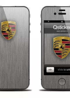 Наклейка на телефон iPhone 4S/4- Дизайн Porsch Grey