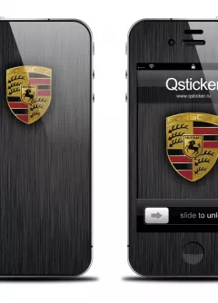 Наклейка на телефон iPhone 4S/4- Дизайн Porsch Black