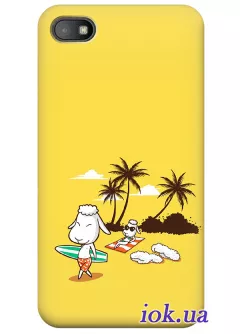 Чехол для HTC One SV - Овечки на пляже 