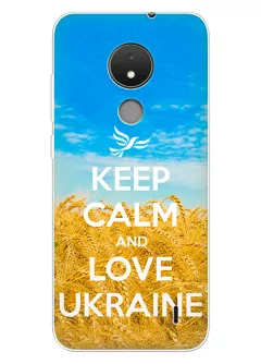 Бампер на Nokia C21 с патриотическим дизайном - Keep Calm and Love Ukraine