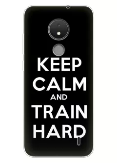 Nokia C21 спортивный защитный чехол - Keep Calm and Train Hard