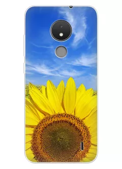 Красочный чехол на Nokia C21 с цветком солнца - Подсолнух