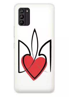 Чехол на Nokia C210 с сердцем и гербом Украины