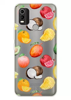 Чехол для Nokia C21 Plus с картинкой вкусных и полезных фруктов