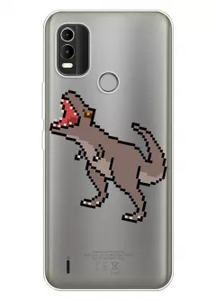Чехол для Nokia C21 Plus с принтом - Пиксельный динозавр