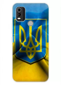 Nokia C21 Plus чехол с печатью флага и герба Украины