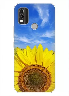 Красочный чехол на Nokia C21 Plus с цветком солнца - Подсолнух