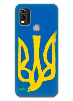Чехол на Nokia C21 Plus с сильным и добрым гербом Украины в виде ласточки