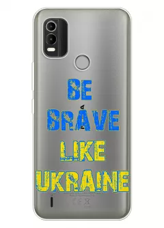 Cиликоновый чехол на Nokia C21 Plus "Be Brave Like Ukraine" - прозрачный силикон