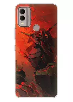 Чехол для Nokia C22 - Евангелион в кровавой атаке крупным планом