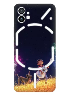Nothing Phone 1 чехол силиконовый - Coco Тайна Коко Мигель играет на гитаре во время фейерверков и пес