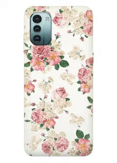 Nokia G11 чехол с красивыми букетами цветов для девушек