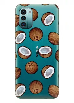 Чехол силиконовый для Nokia G11 с рисунком кокосов