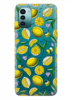 Чехол для Nokia G11 с вкусными лимонами из прозрачного силикона