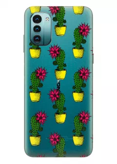 Чехол для Nokia G11 с тропическими кактусами