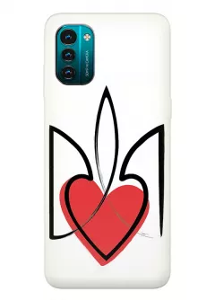 Чехол на Nokia G21 с сердцем и гербом Украины