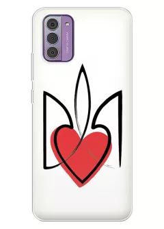 Чехол на Nokia G42 с сердцем и гербом Украины