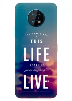 Nokia G50 силиконовый чехол с картинкой - Live Life