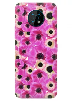Nokia G50 силиконовый чехол с картинкой - Розовые цветочки