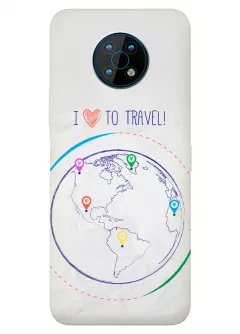Nokia G50 силиконовый чехол с картинкой - Люблю путешествовать