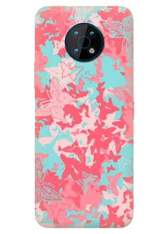 Nokia G50 силиконовый чехол с картинкой - Розовые бабочки