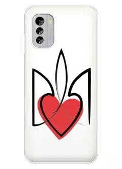 Чехол на Nokia G60 5G с сердцем и гербом Украины