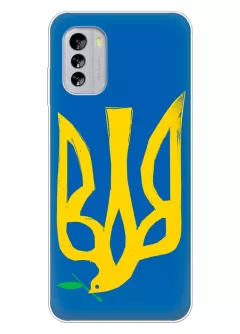 Чехол на Nokia G60 5G с сильным и добрым гербом Украины в виде ласточки