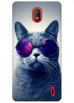 Чехол для Nokia 1 Plus - Кот в очках