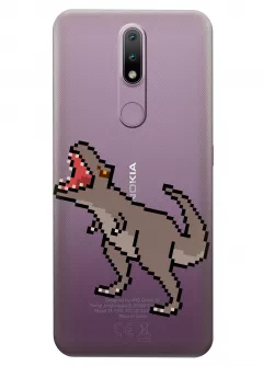 Чехол для Nokia 2.4 - Пиксельный динозавр