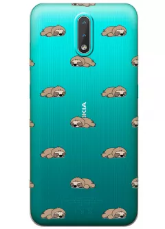Прозрачный чехол для Nokia 2.3 - Спящие ленивцы