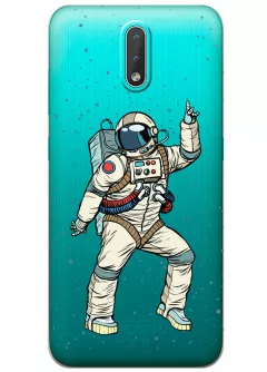 Прозрачный чехол для Nokia 2.3 - Веселый космонавт