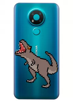 Чехол для Nokia 3.4 - Пиксельный динозавр