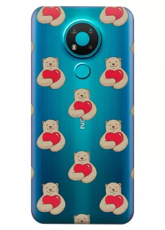 Чехол для Nokia 3.4 - Влюбленные медведи