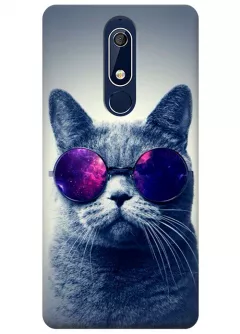 Чехол для Nokia 5.1 - Кот в очках