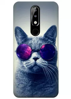 Чехол для Nokia 5.1 Plus - Кот в очках