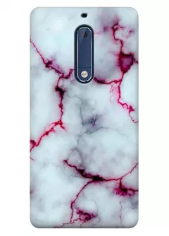 Чехол для Nokia 5 - Розовый мрамор