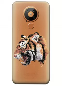 Прозрачный чехол для Nokia 5.3 - Тигр