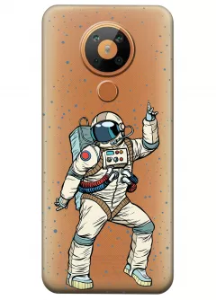 Прозрачный чехол для Nokia 5.3 - Веселый космонавт