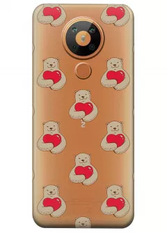 Прозрачный чехол для Nokia 5.3 - Влюбленные медведи