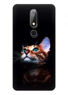 Чехол для Nokia 6.1 Plus - Зеленоглазый котик
