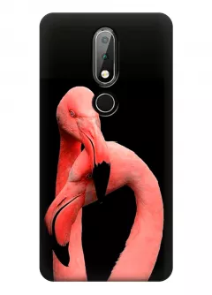 Чехол для Nokia 6.1 Plus - Пара фламинго