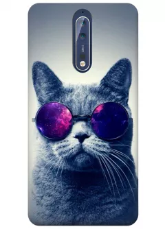 Чехол для Nokia 8 - Кот в очках
