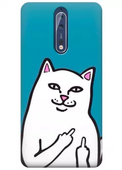 Чехол для Nokia 8 - Кот с факами