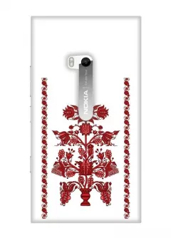 Купить красивый чехол для Nokia Lumia 900 в виде украинской вышиванки - Red flow
